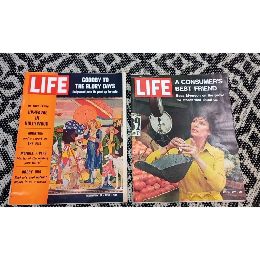 Vintage Life Magazine 1970 1971 2 Issues Abortion Hollywood Consumers Olympics